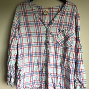 Gingham Button-Down Blouse